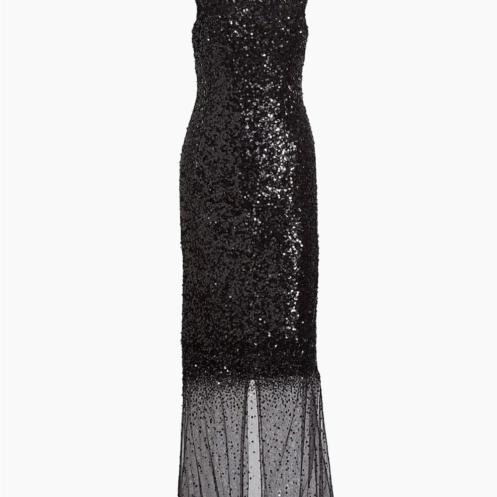 Elegant Black Sequin Evening Dress